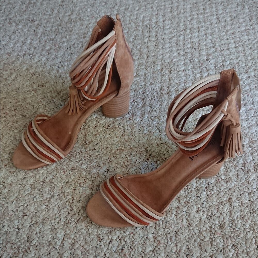 Jeffrey Campbell brown Pallas Rope Heels Ankle Strap Sandals size 8.5